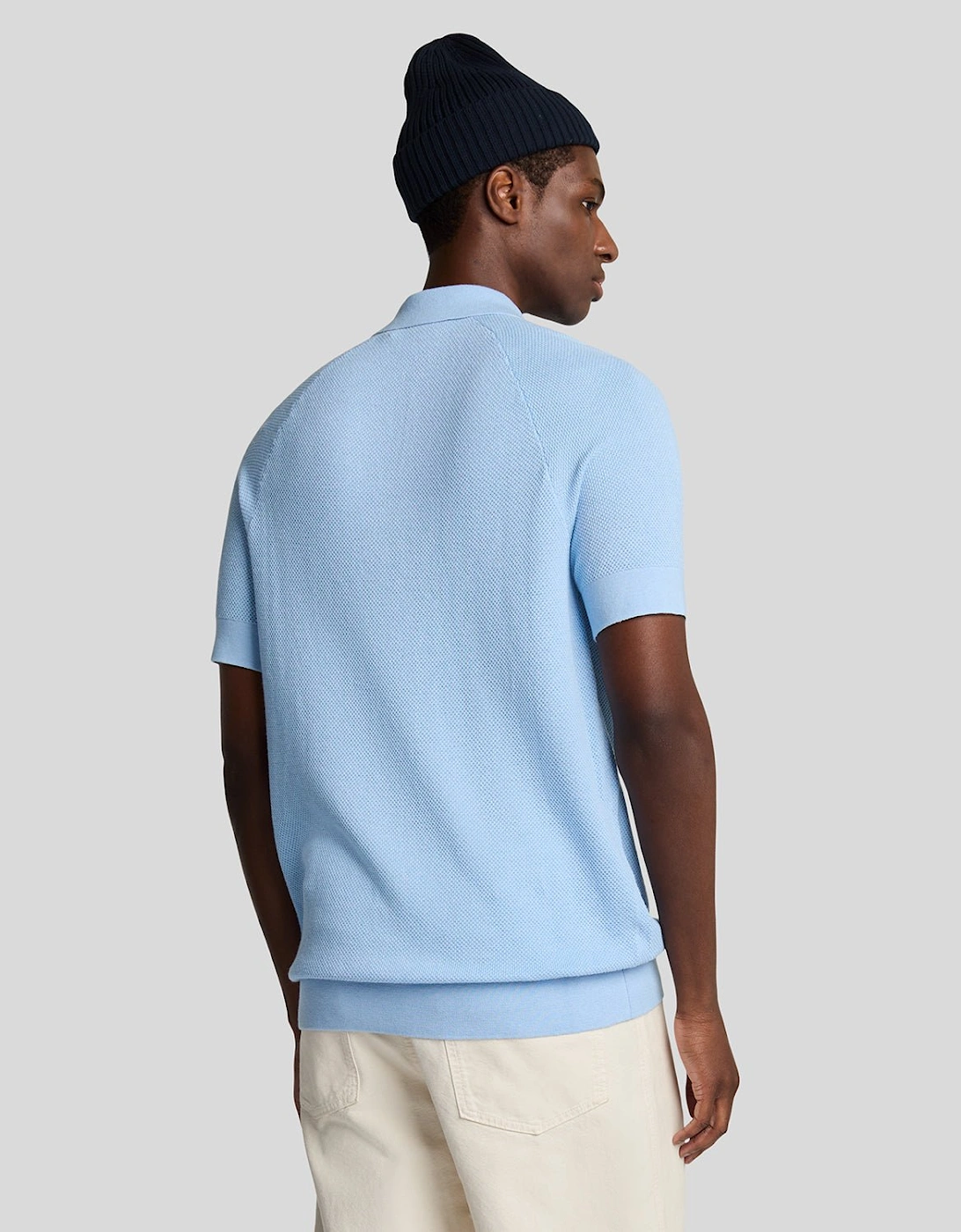 Linen Blend Knitted Polo Shirt