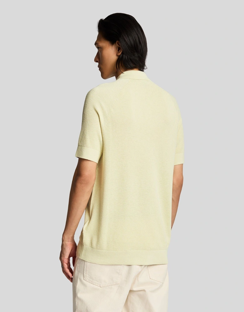 Linen Blend Knitted Polo Shirt