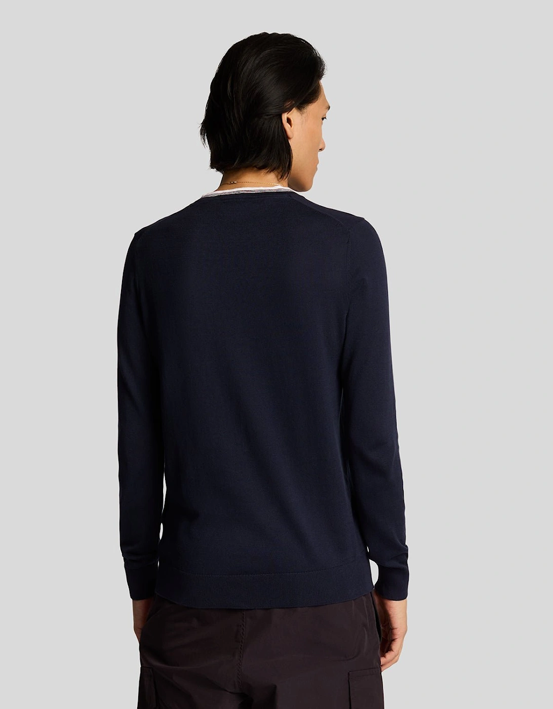 Tipped V Neck Jumper