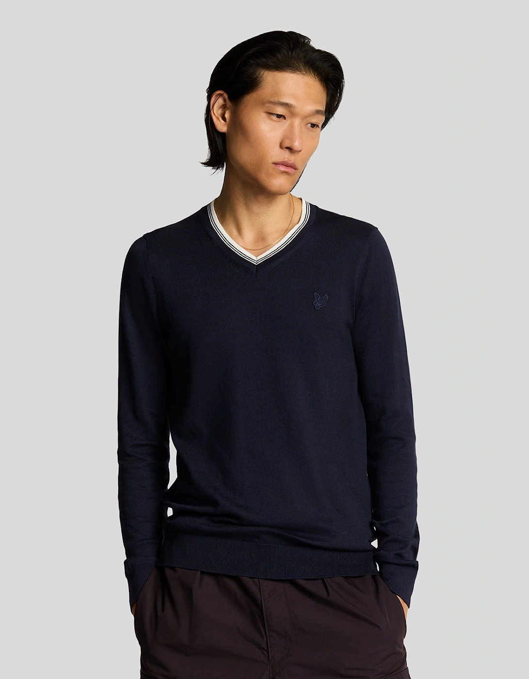 Tipped V Neck Jumper, 6 of 5