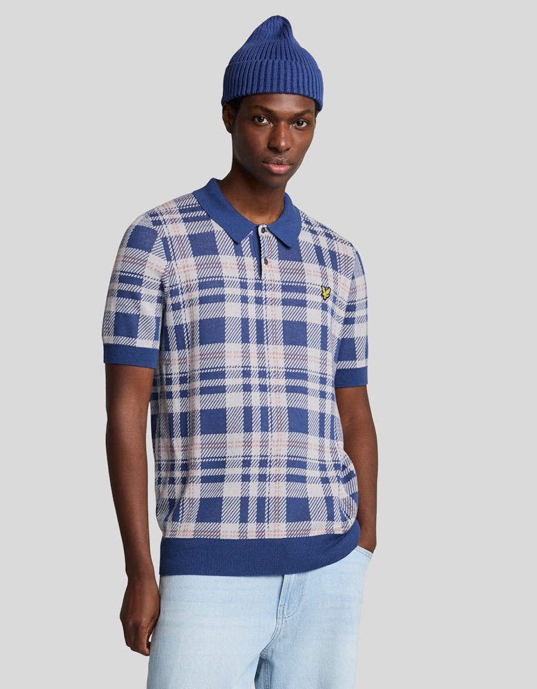 Tartan Knitted Polo Shirt