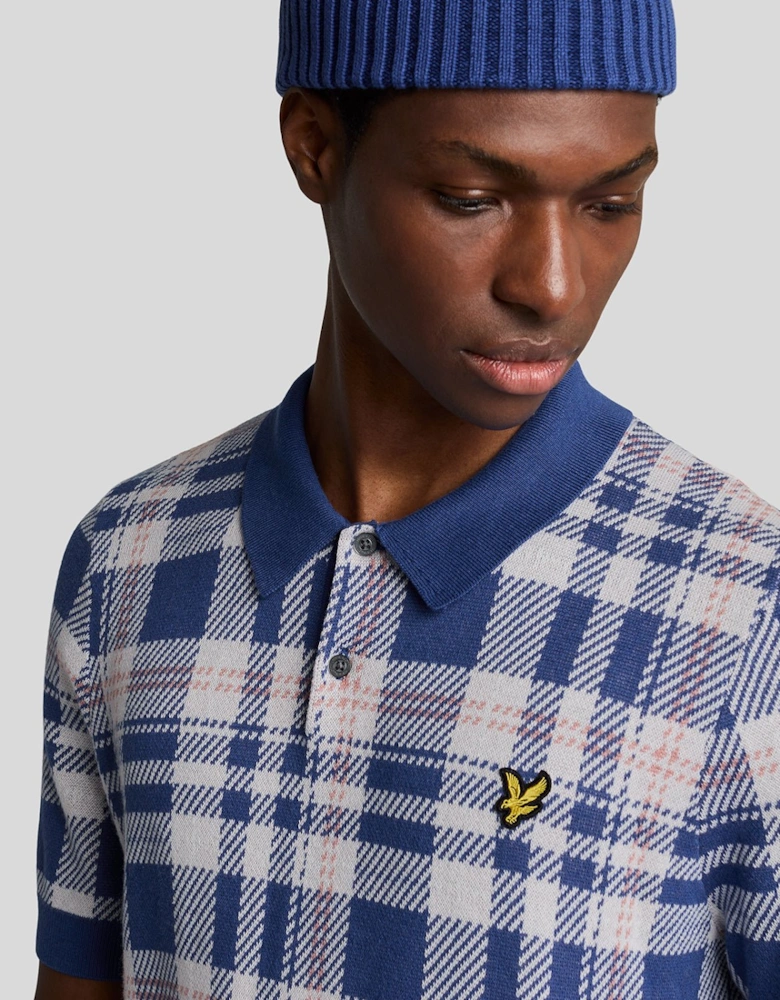 Tartan Knitted Polo Shirt