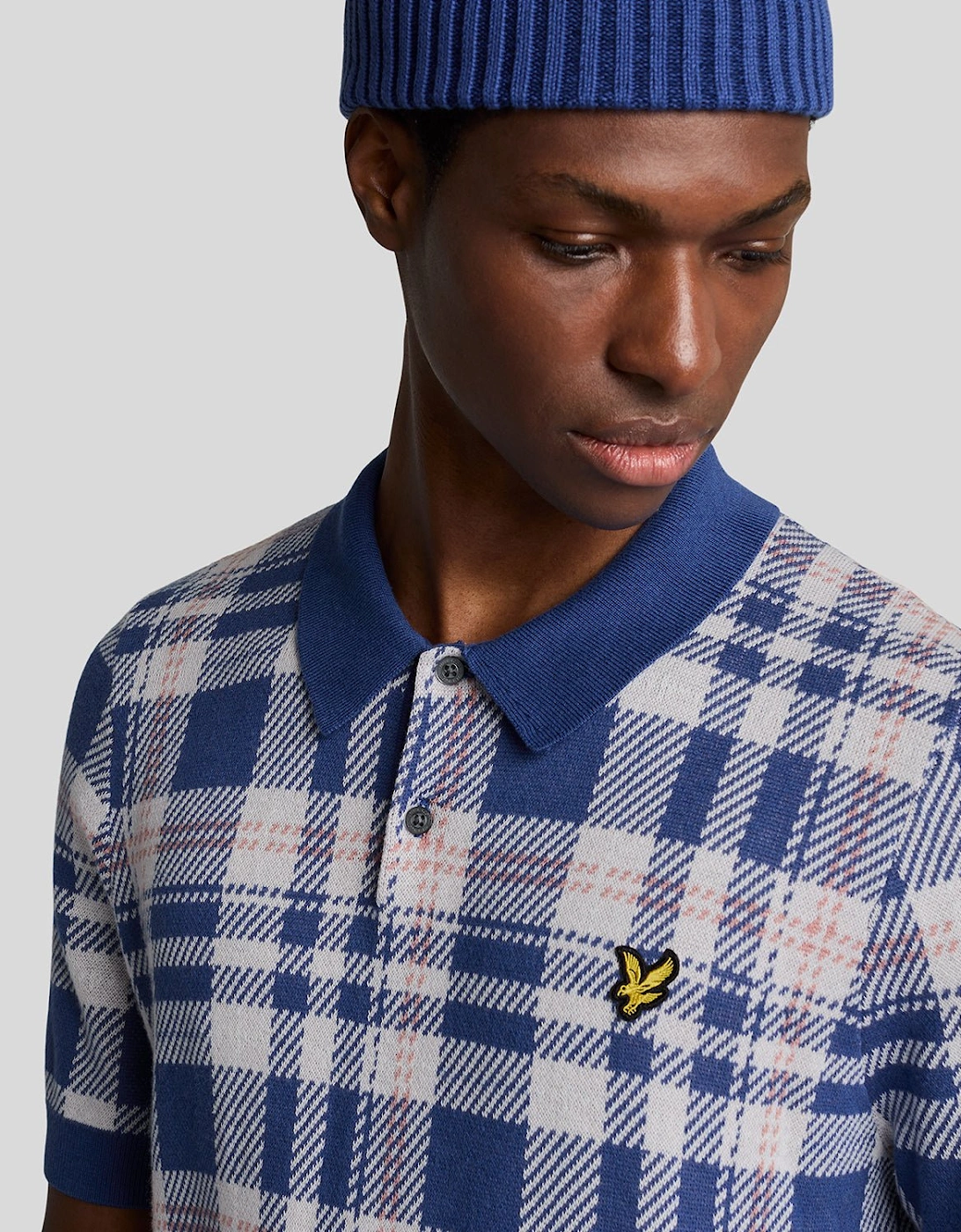 Tartan Knitted Polo Shirt