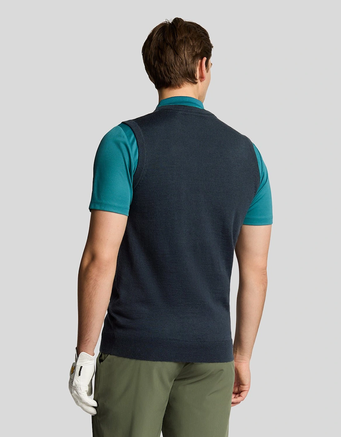 Golf Merino Blend Knitted V-Neck Vest