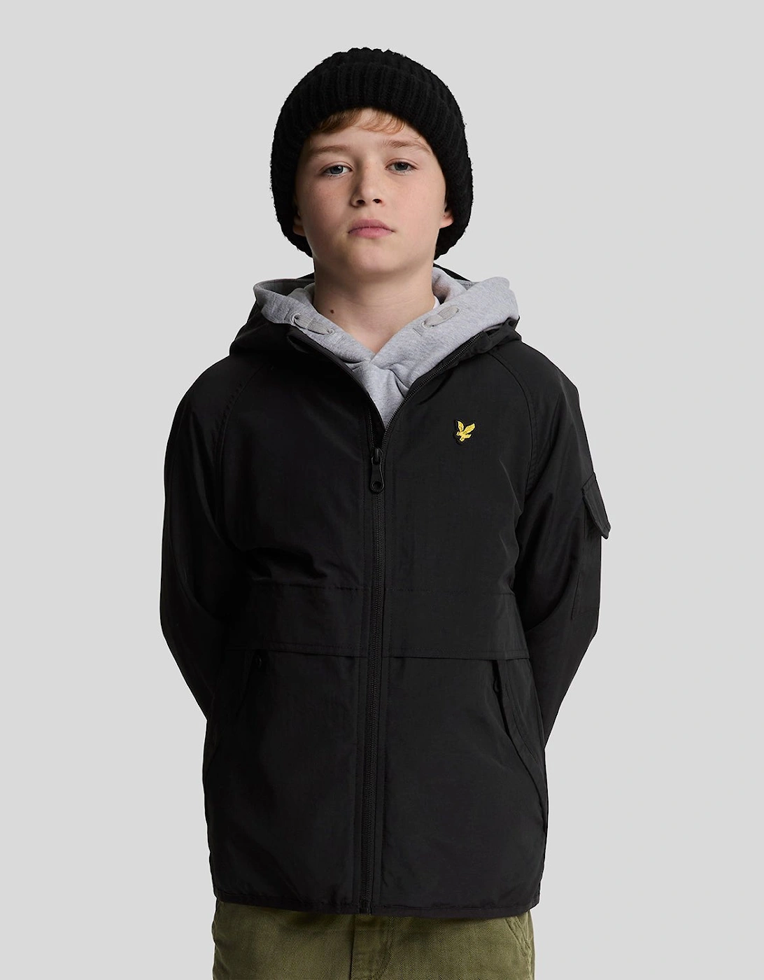 Lyle And Scott Boy's Hooded Windbreaker Jacket - Black - Size: 14/15 y