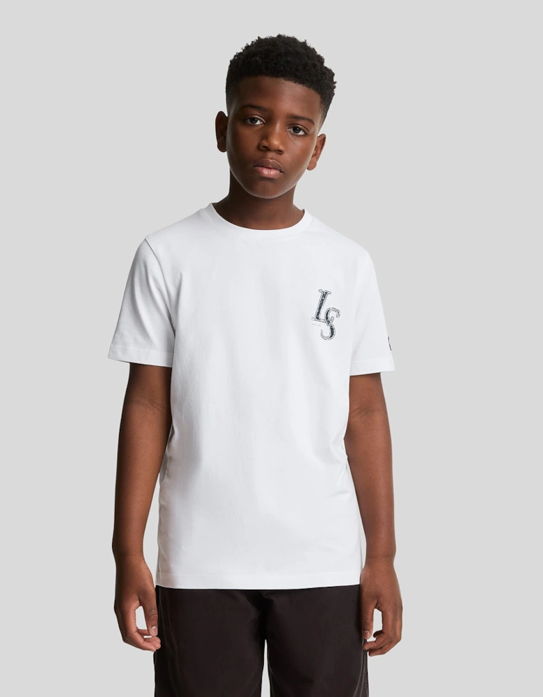 Kids L&S Monogram Print T-Shirt