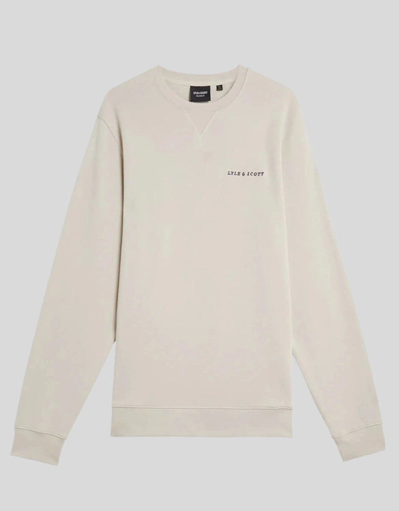 Loopback Embroidered Crew Neck Sweatshirt