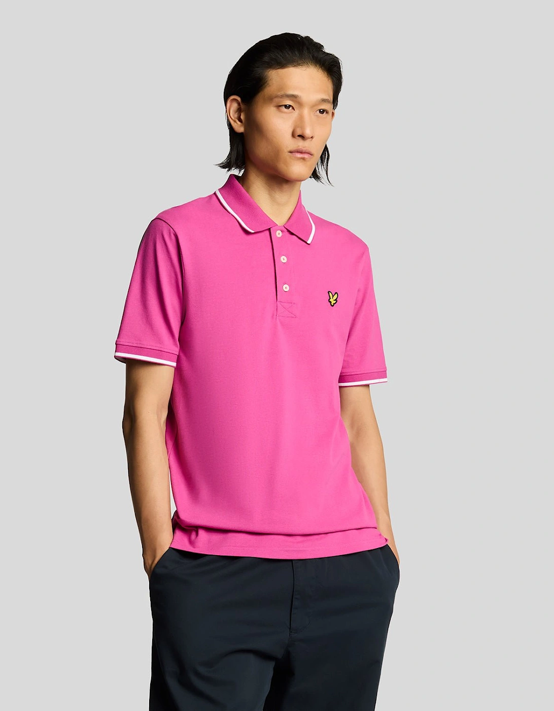 Lyle And Scott Men's Tipped Polo Shirt - Pink - Size: 38/Regular