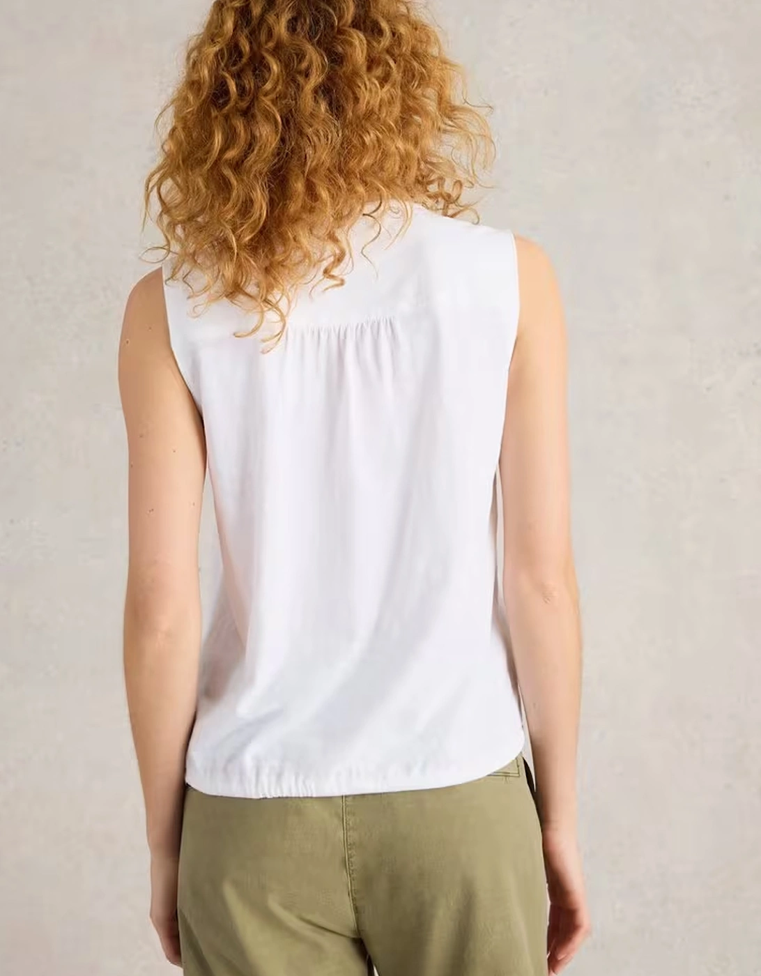 Women's Tulip Sleeveless Shirt Brill White