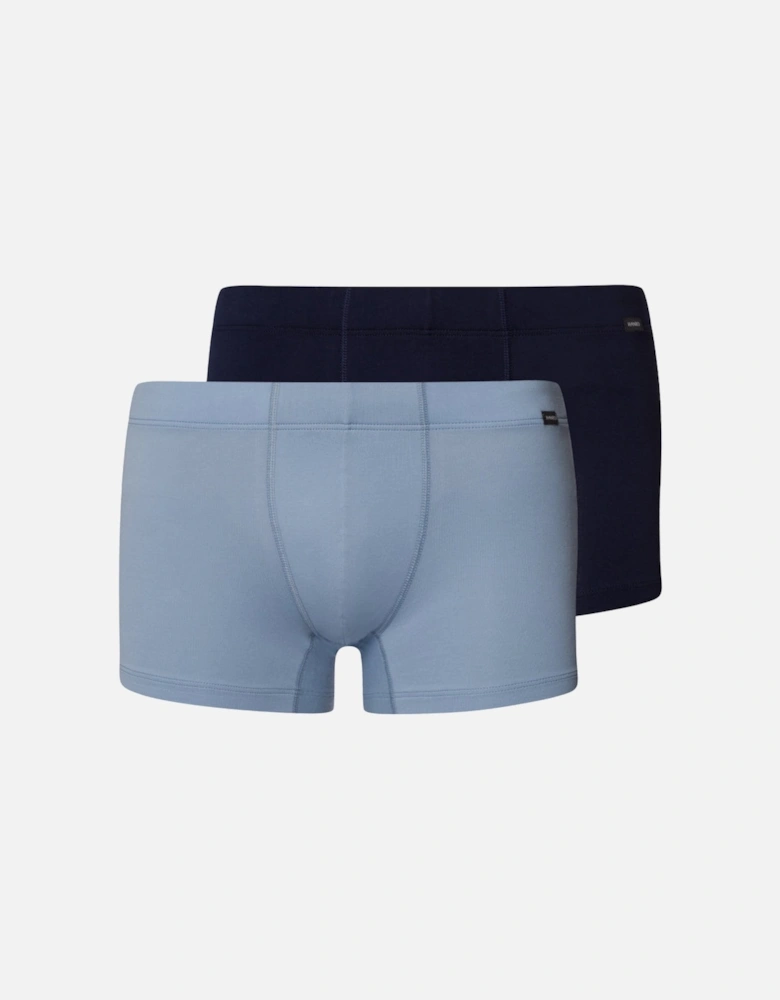 2-Pack Covered Waistband Cotton Essentials Boxer Trunks, Sea Breeze / Deep Navy