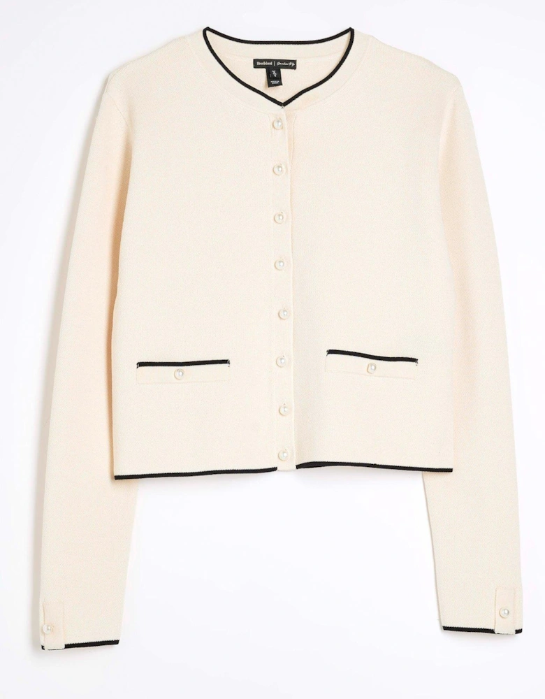 Clean Military Cardigan - Cream