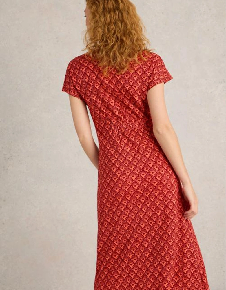 Women's Ellie Linen Jersey Dress Petite Red Multi