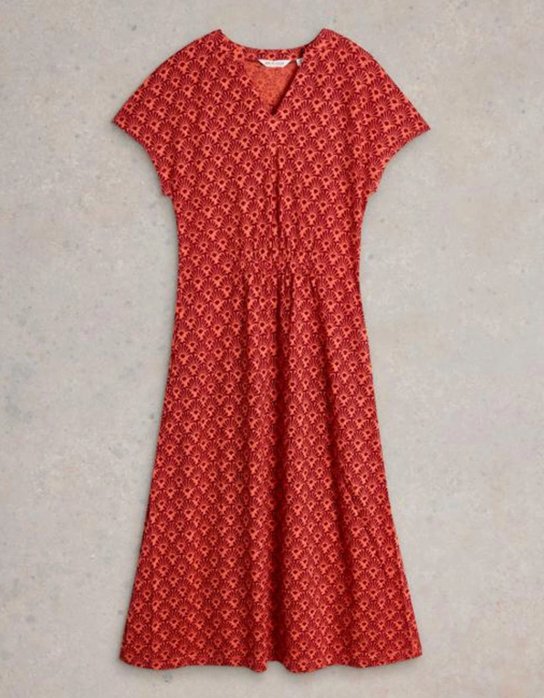 Women's Ellie Linen Jersey Dress Petite Red Multi