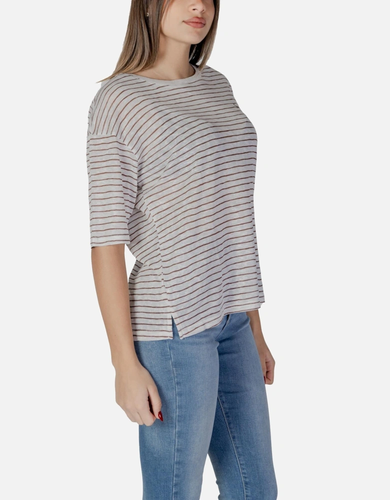 Short Sleeve Round Neck T-Shirt Women - Brown Shirts