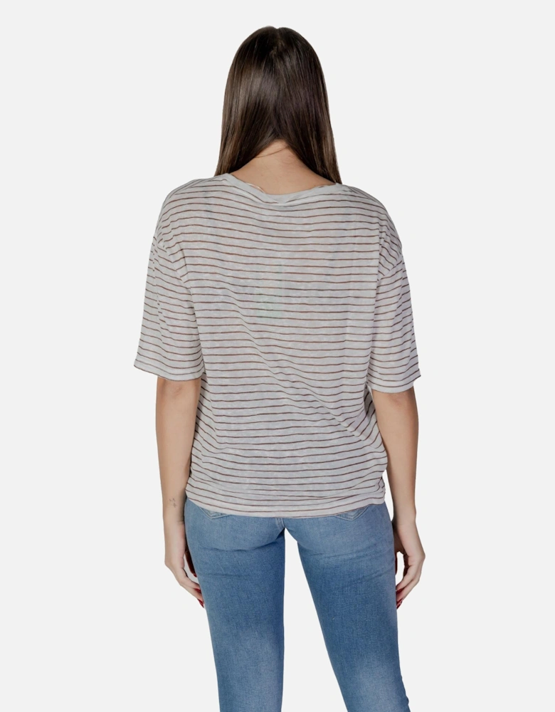 Short Sleeve Round Neck T-Shirt Women - Brown Shirts