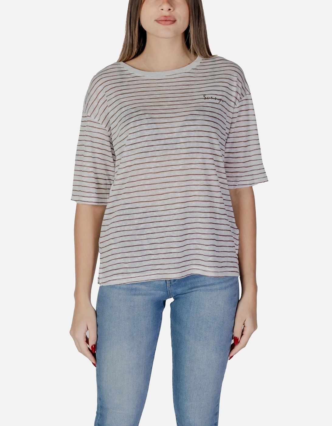 Short Sleeve Round Neck T-Shirt Women - Brown Shirts, 4 of 3