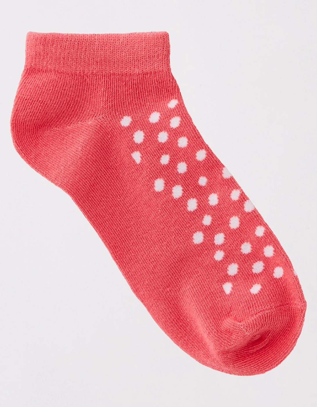 5Pk Print Hearts And Polka Dot Trainer Liner Socks - Multi