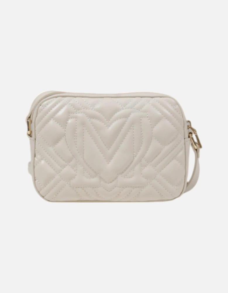 Shoulder Bag with Zip Fastening and Plain Pattern Women - Beige