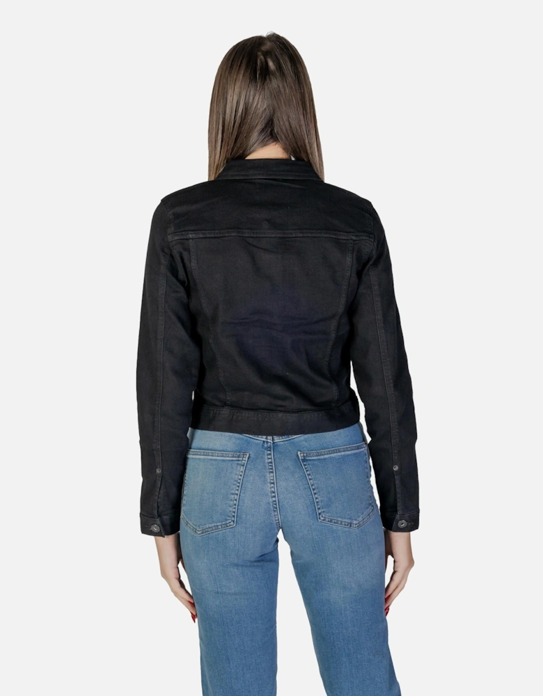 Classic V-Neck Black Buttoned Blazer Women