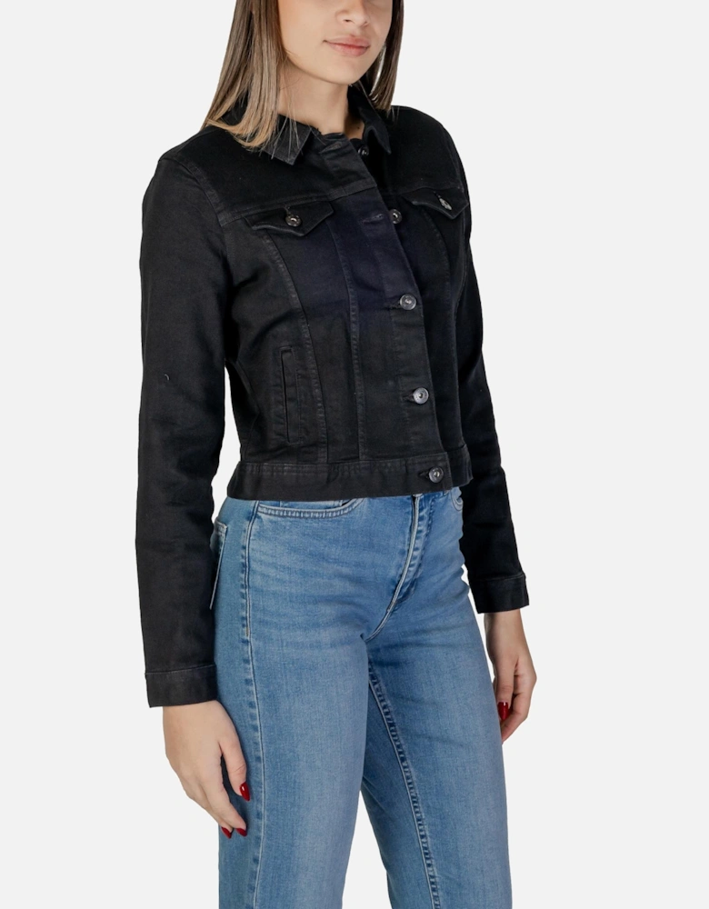 Classic V-Neck Black Buttoned Blazer Women