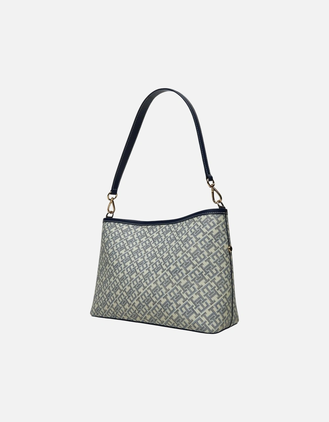 Printed Polyurethane Handbag with Zip Fastening Women - Blue Bags