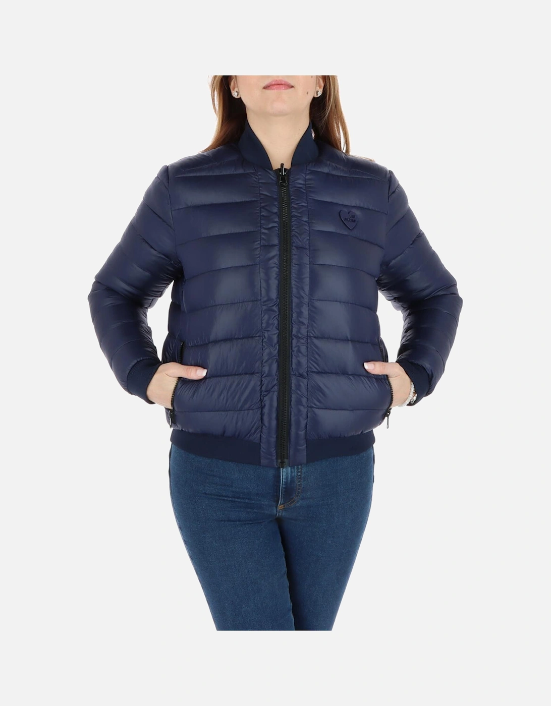 Printed Long Sleeve Zip-Up Jacket Women - Blue Jackets, 4 of 3