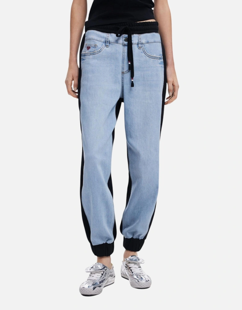 Zip and Button Closure Jeans with Pockets Women - Black