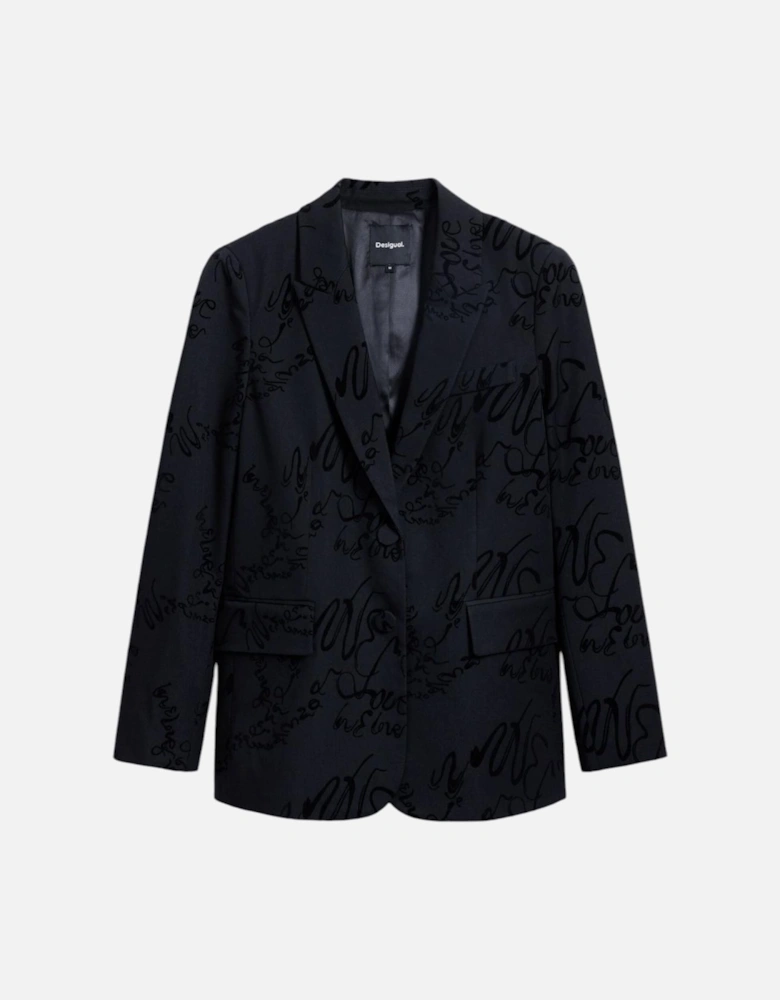 Low-Cut V-Neck Blazer with Front Pockets Women - Black