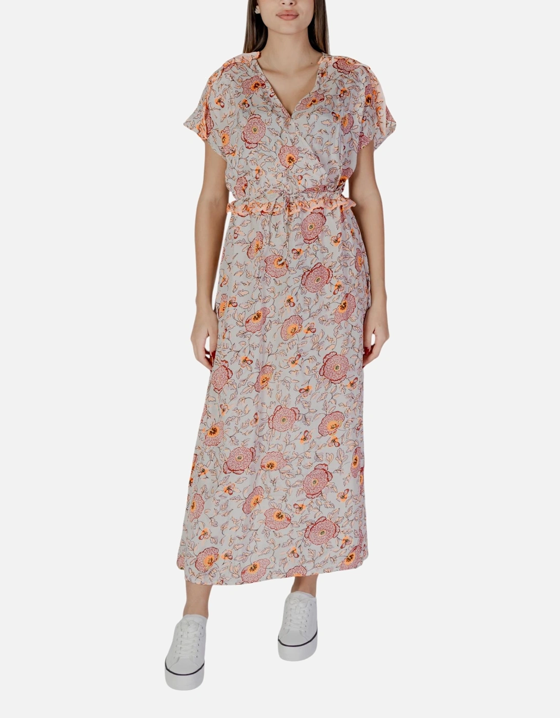 V-neck Printed Short Sleeve Cotton Dress Women - Pink Dresses, 4 of 3
