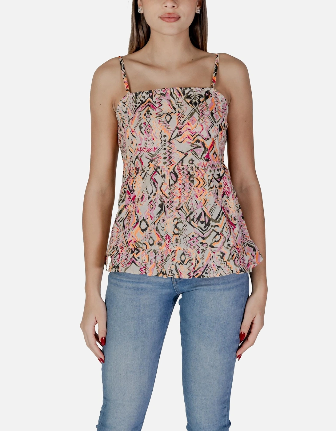 Square Neckline Sleeveless Cotton Tank-Top Women - Pink Tops, 4 of 3