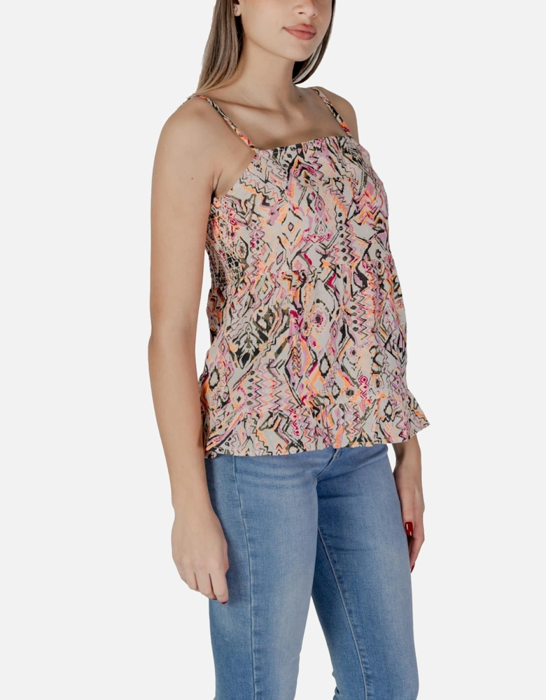 Square Neckline Sleeveless Cotton Tank-Top Women - Pink Tops