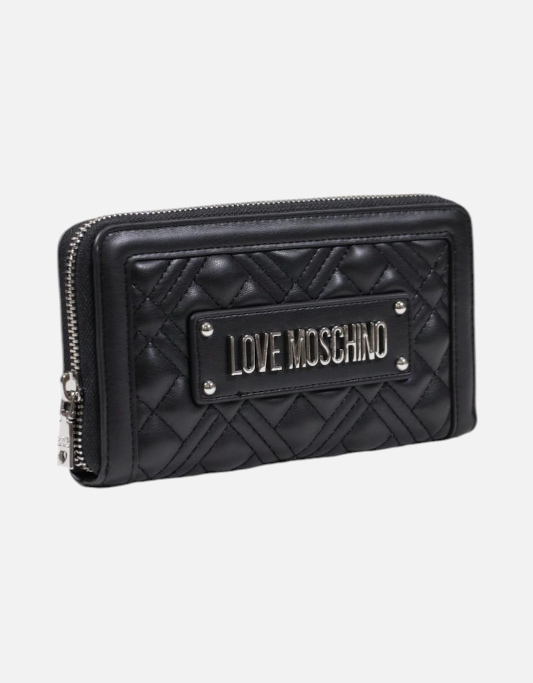 Zip-Around Polyurethane Wallet Women - Black