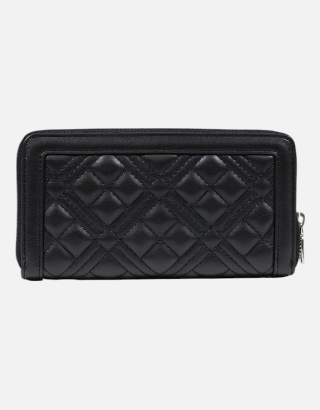 Zip-Around Polyurethane Wallet Women - Black