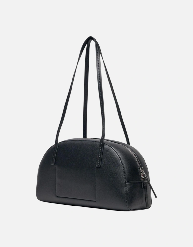 Plain Shoulder Bag with Zip Fastening Women - Black