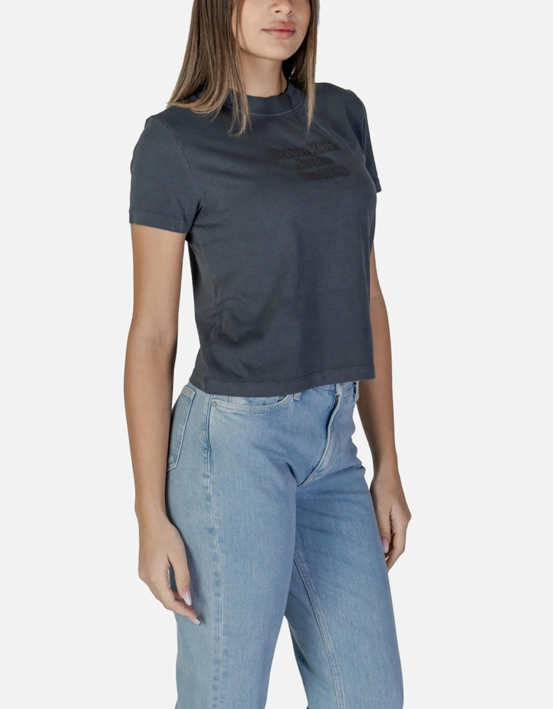 Plain Cotton Round Neck T-Shirt Women - Black Shirts