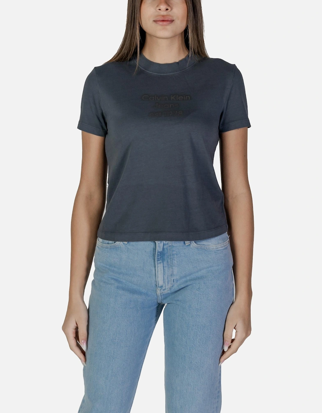Plain Cotton Round Neck T-Shirt Women - Black Shirts, 4 of 3