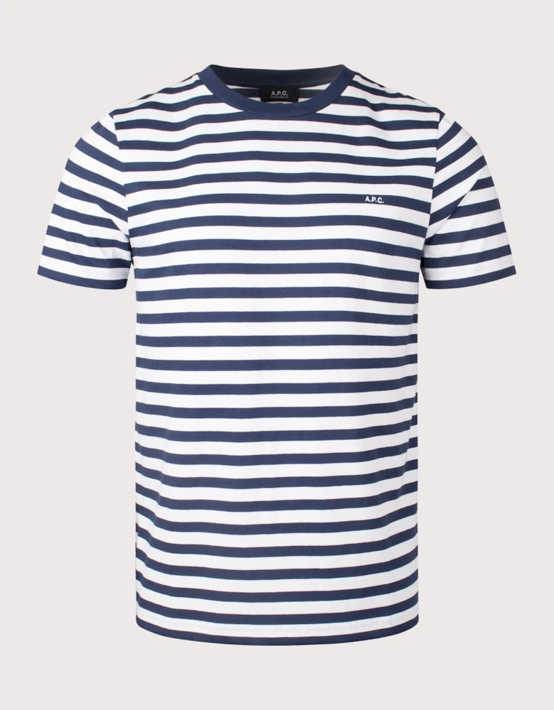 Relaxed Fit APC Embroidered Striped T-Shirt