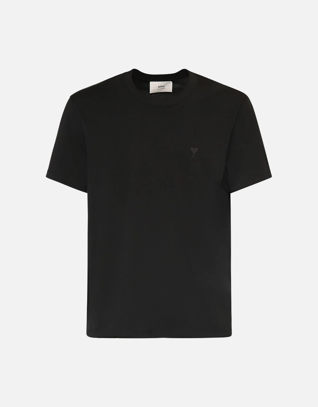 Tonal Heart Embroidered T-Shirt in Black, 6 of 5