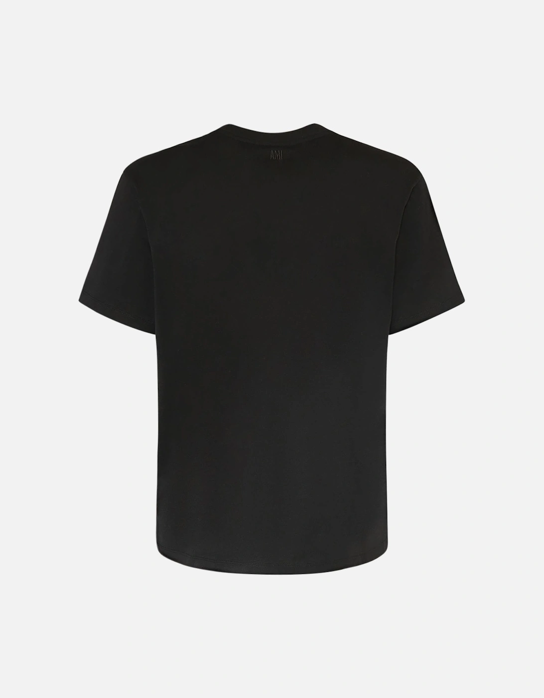 Tonal Heart Embroidered T-Shirt in Black