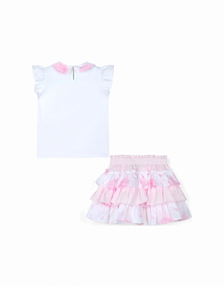 HEAVENLY HYDRANGEA CASEY HYDRANGEA FRILL SKIRT SET 1501 - BRIGHT WHITE