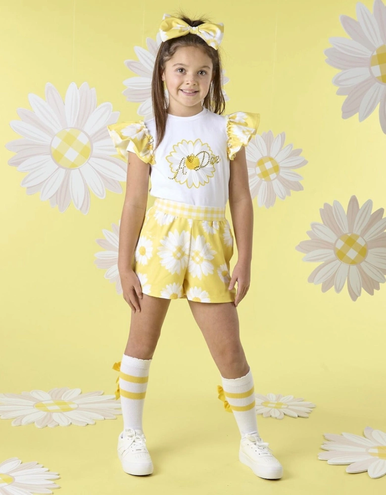 A DEE DAISY DREAMER DOROTHEA DAISY SHORT SET 2514 - BRIGHT WHITE