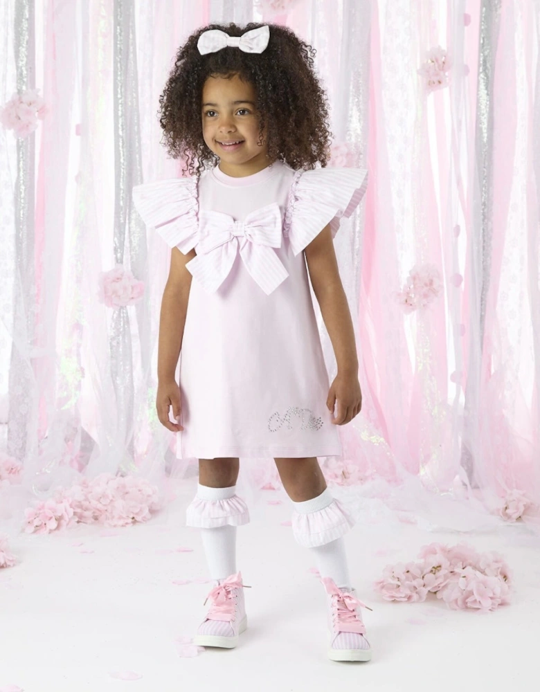 A DEE HEAVENLY HYDRANGEA CALI SWEAT DRESS WITH LARGE BOW DETAIL 1704 - PINK BLOSSOM