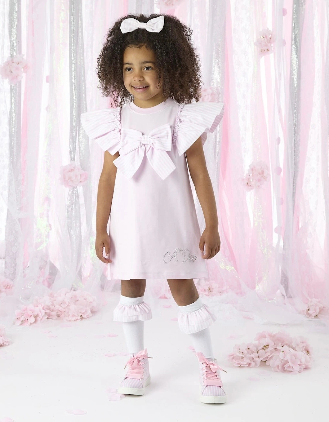 A DEE HEAVENLY HYDRANGEA CALI SWEAT DRESS WITH LARGE BOW DETAIL 1704 - PINK BLOSSOM, 5 of 4