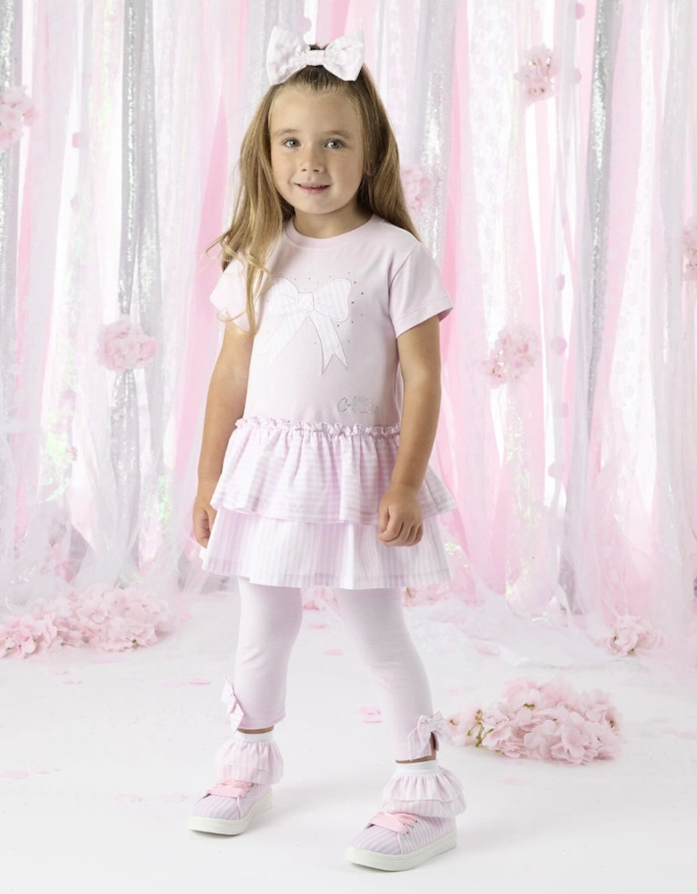 A DEE HEAVENLY HYDRANGEA CECELIA PINK SEERSUCKER FRILL LEGGING SET 1508 - PINK BLOSSOM