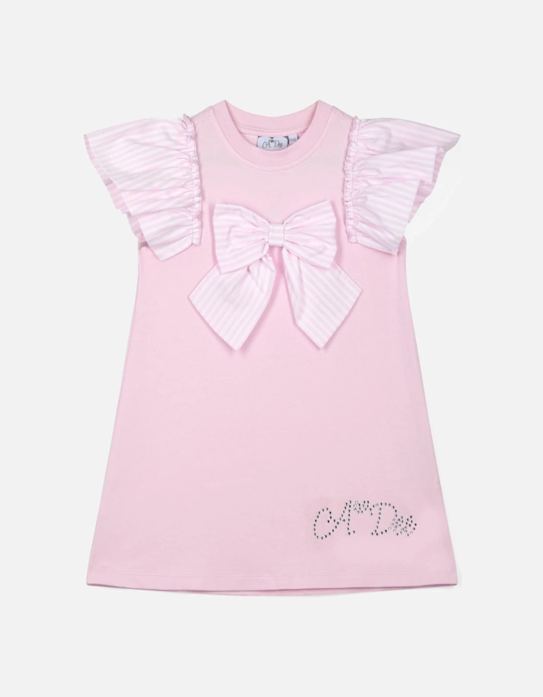 A DEE HEAVENLY HYDRANGEA CALI SWEAT DRESS WITH LARGE BOW DETAIL 1704 - PINK BLOSSOM