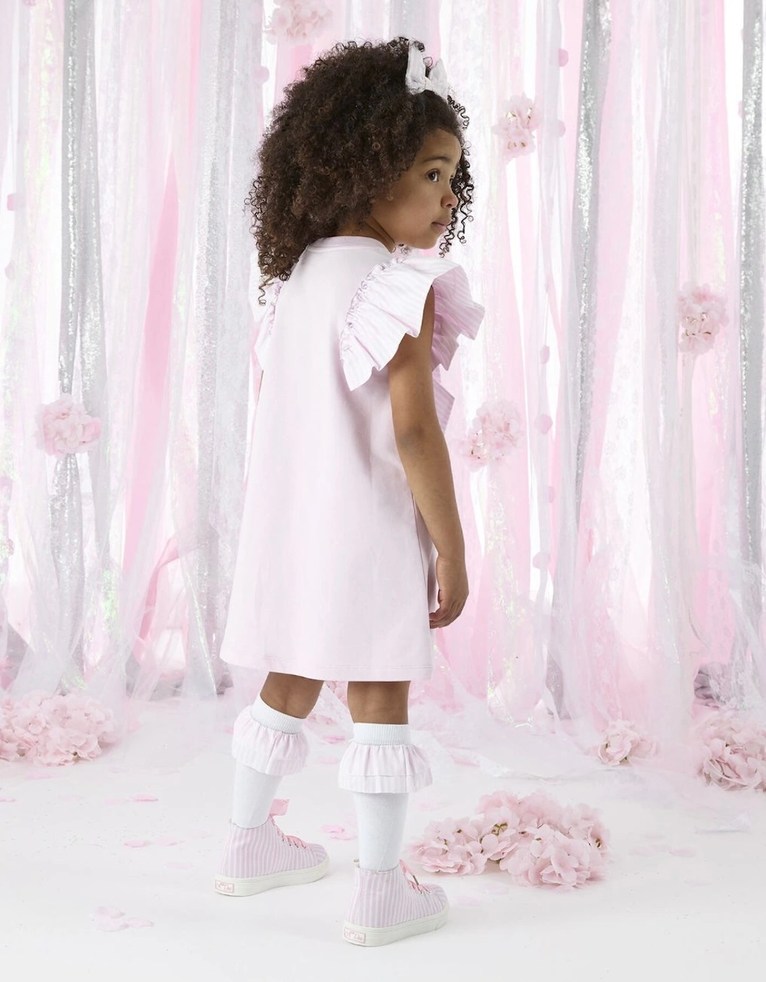 A DEE HEAVENLY HYDRANGEA CALI SWEAT DRESS WITH LARGE BOW DETAIL 1704 - PINK BLOSSOM