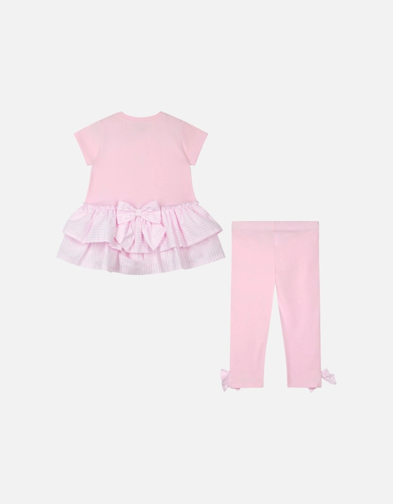 A DEE HEAVENLY HYDRANGEA CECELIA PINK SEERSUCKER FRILL LEGGING SET 1508 - PINK BLOSSOM