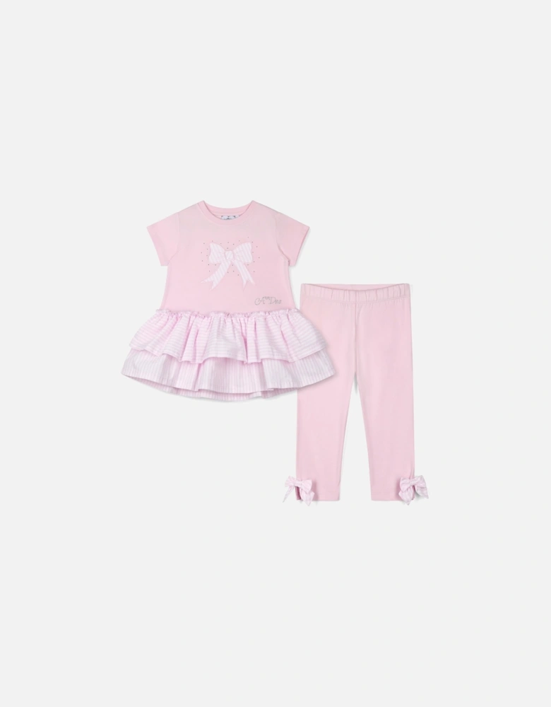 A DEE HEAVENLY HYDRANGEA CECELIA PINK SEERSUCKER FRILL LEGGING SET 1508 - PINK BLOSSOM