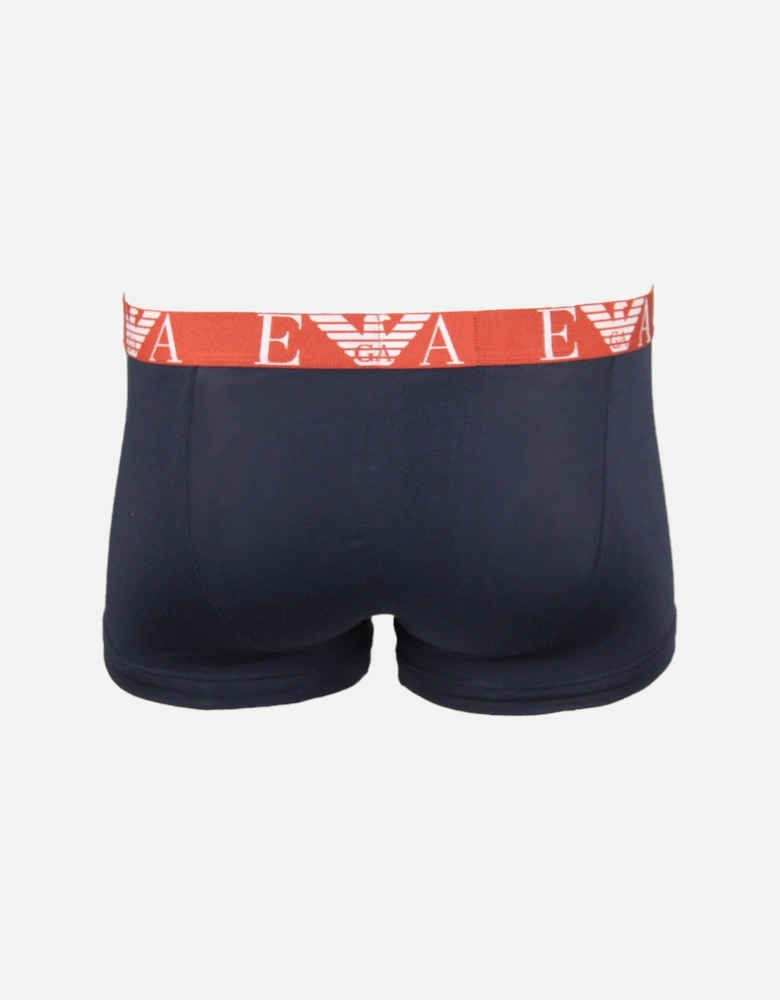 3-Pack Bold Monogram Boxer Trunks, Armani Blue/Vintage Indigo