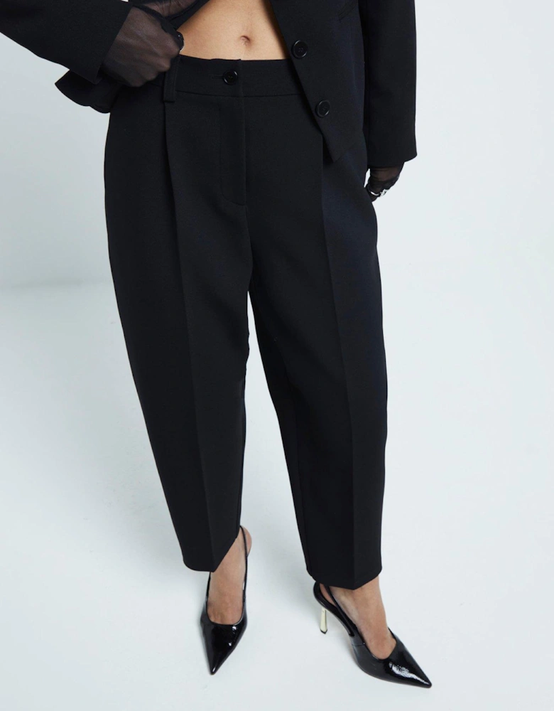 Slim Barrel Leg Trouser - Black